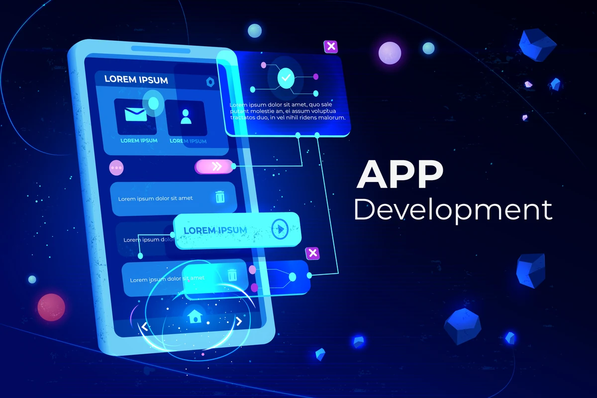 Mobile application development illustration
